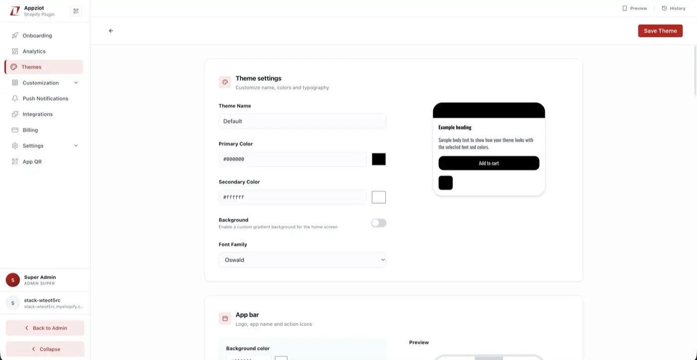 APPZIOT One setup. iOS and Android.